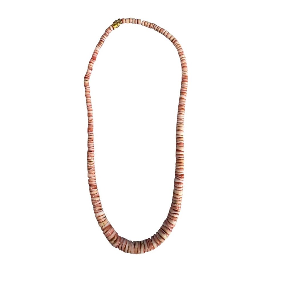 Spiny Oyster Puma Shell Heshi Tribal Necklace 17 1/2" - Picture 8 of 8